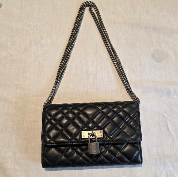 Kurt Geiger Brixton Black Quilted
Leather Chain Lock Crossbody - Picture 2 of 16